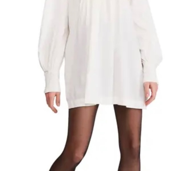 Free People Clover Ruffle Tunic Mini Dress Linen Ivory Size NWT - Picture 4 of 8